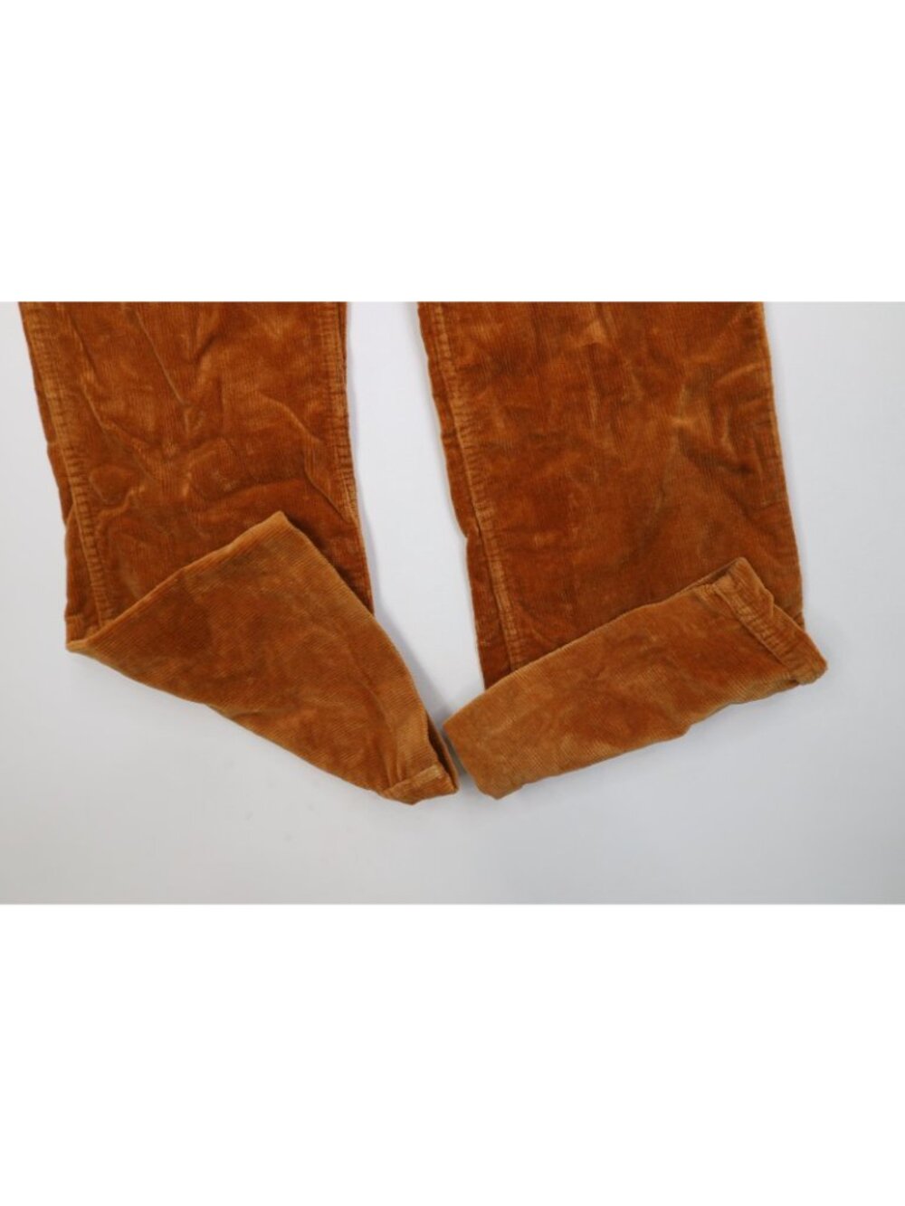 Vintage 70s Streetwear Mens 29x30 Faded Corduroy Wide Leg Pants Orange Brown - Picture 5 of 12